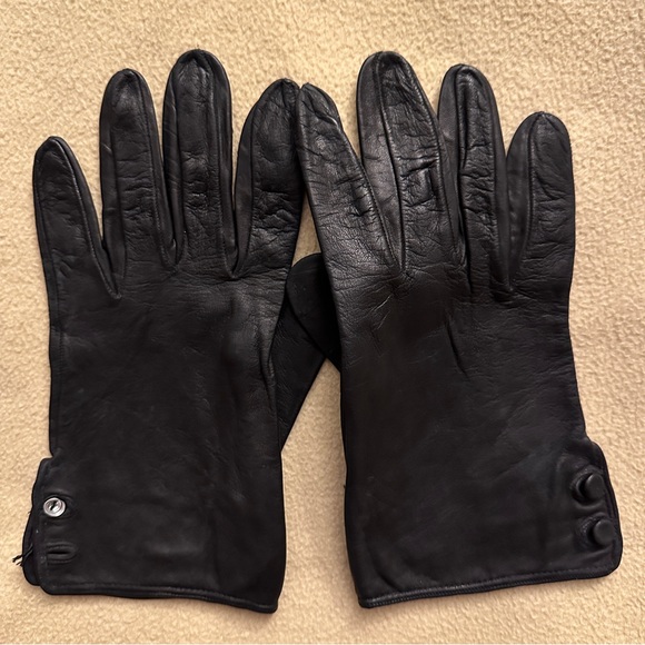 Fratelli Orsini black leather gloves size 8.5 - Picture 2 of 4